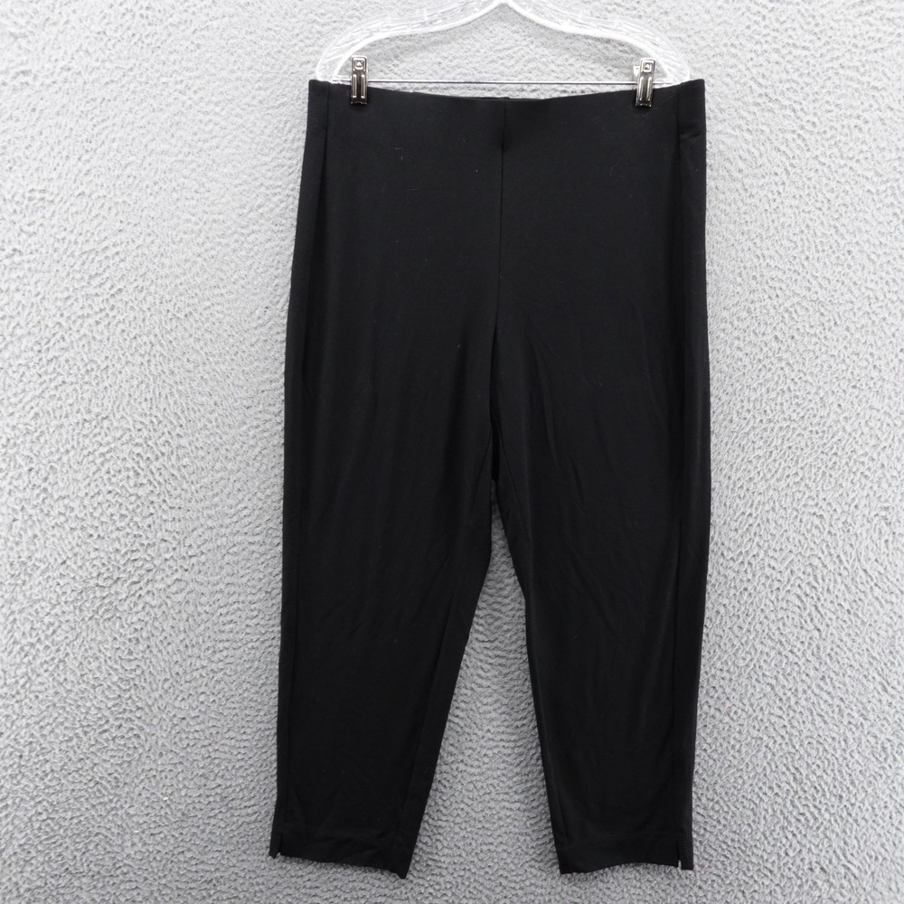 J Jill Wearever Collection Front Seam Slim Ankle Pants Large Petite Black Womens